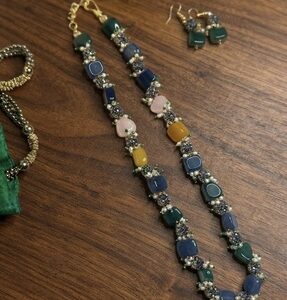 Multi Colour Stone Necklace Set