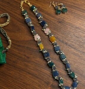 Multi Colour Stone Necklace Set