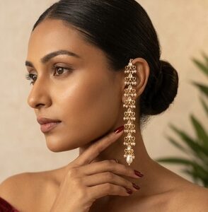 Pearl Earrings cum Ear-chain